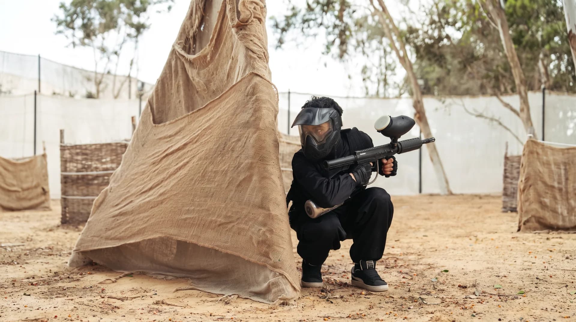 Taking cover behind a bunker