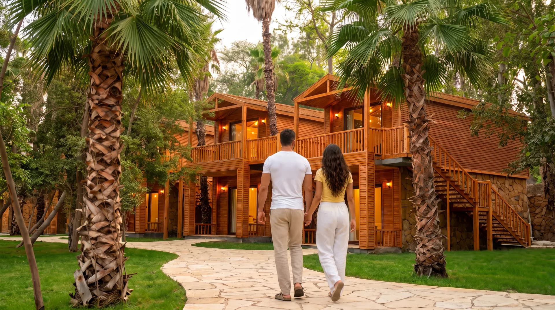 Timber lodges in The Forest